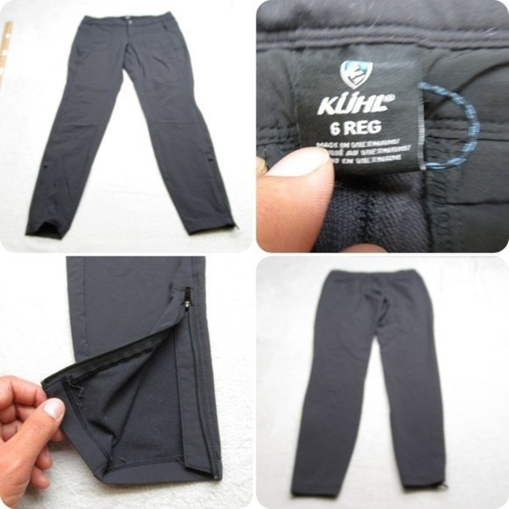Kuhl Pants Womens 6 Navy Black Flex Zip Ankle Transcendr Skinny Legging 30X29